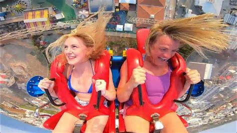 nipple slip on slingshot ride|Slingshot Wardrobe Malfunction Compilation 